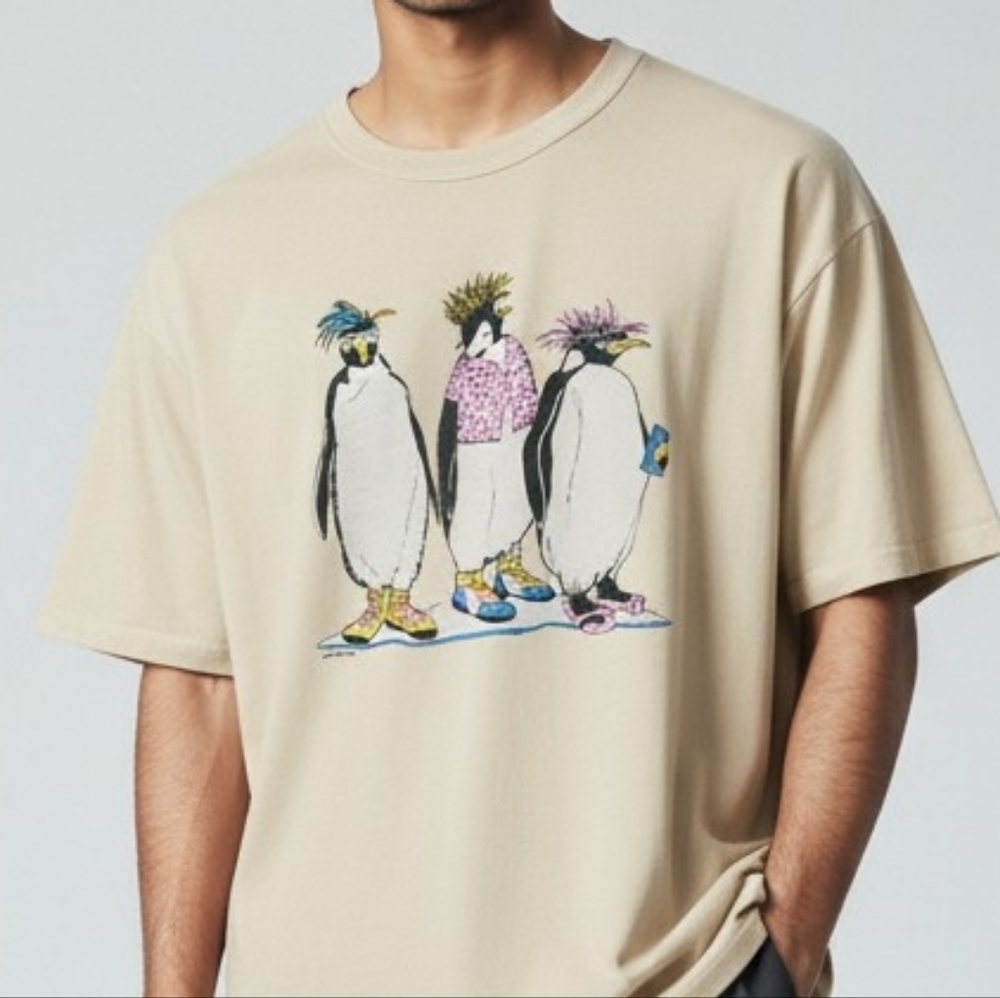 Vintage Trans Global Funky Penguins Tee